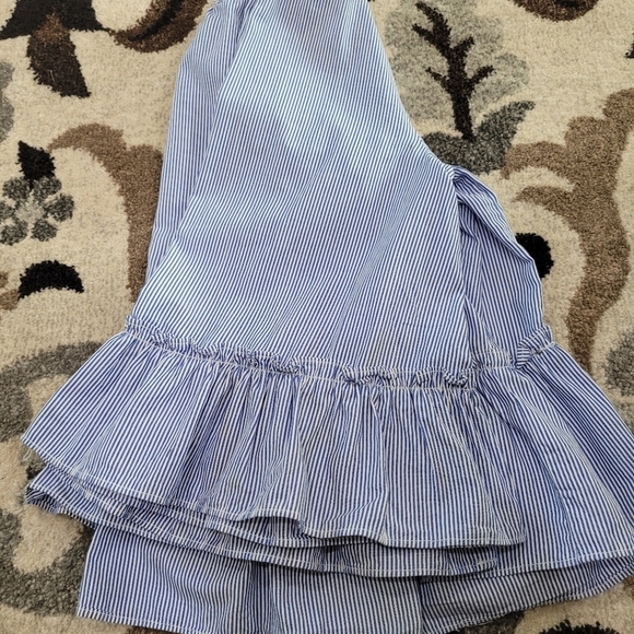 Soprano Blue Striped Top Bell Sleeve Blouse Sz L - Picture 5 of 11